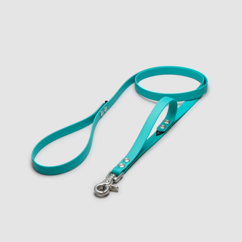 atlas pet company lifetime air leash biothane waterproof dog leash handmade in golden colorado with lifetime warranty --teal