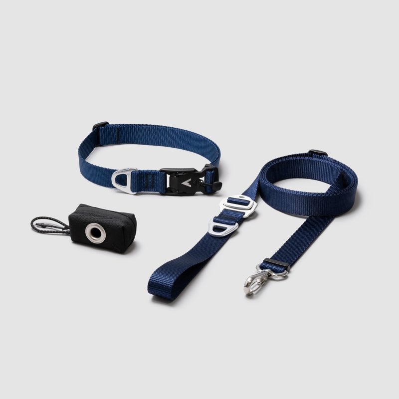 atlas pet company lifetime lite kit with lifetime warranty adjustable dog leash collar and pouch --navy